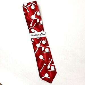 Knotty & Nice red plastic cup beer pong tie NWT